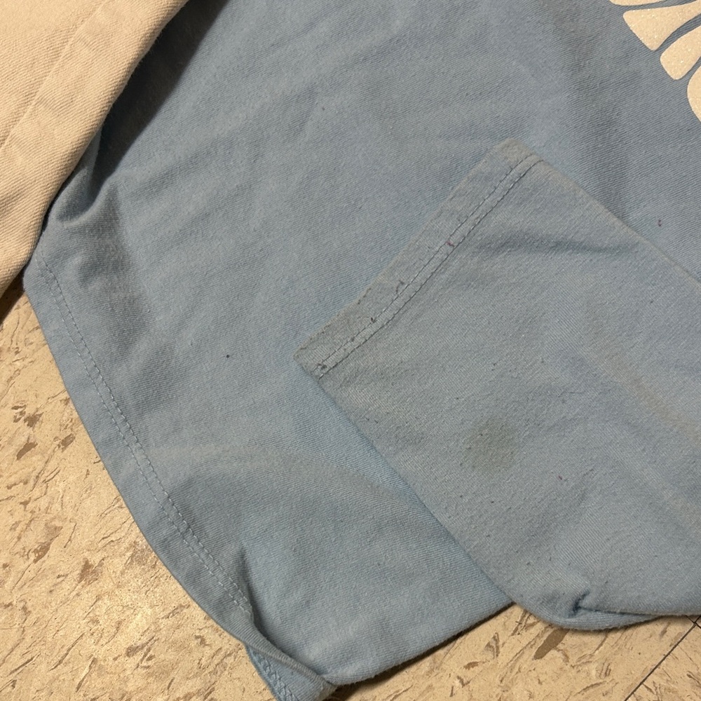 Cat & Jack Light Blue Peace Graphic Long Sleeve Tee & cream colored jeans size 8 - Picture 8 of 8